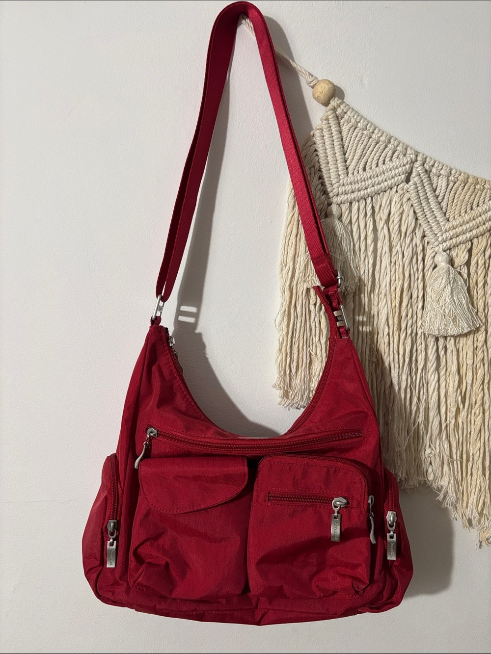 Baggallini Red Crossbody with Multiple Zip Pockets